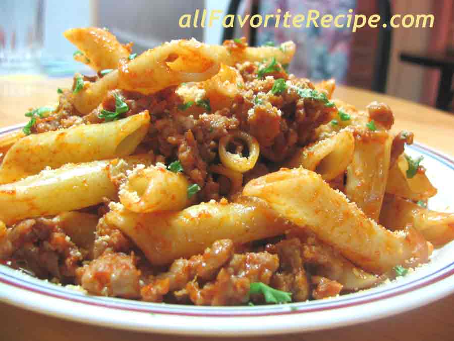 Penne with Tomato and Sausage